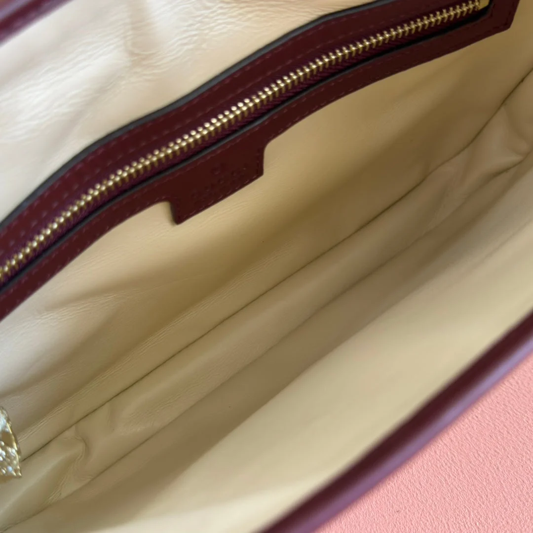 Gucci Jackie Small Shoulder Bag 27 In Burgundy Red Calfskin Gold Hardware product view 7