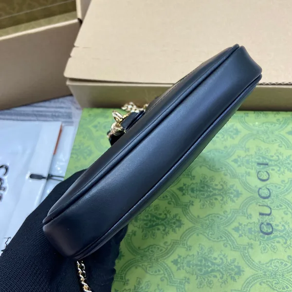 Gucci Jackie Notte Mini Bag 19 In Black Calfskin Gold Hardware product view 9