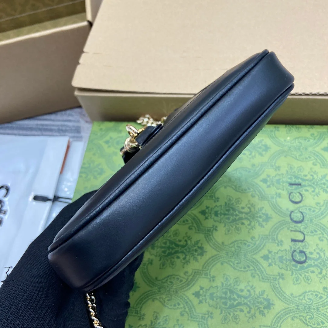 Gucci Jackie Notte Mini Bag 19 In Black Calfskin Gold Hardware product view 9