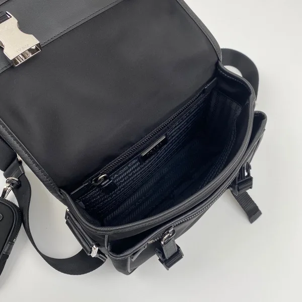 Prada Messenger Bag 22 In Black Re-Nylon product view 2