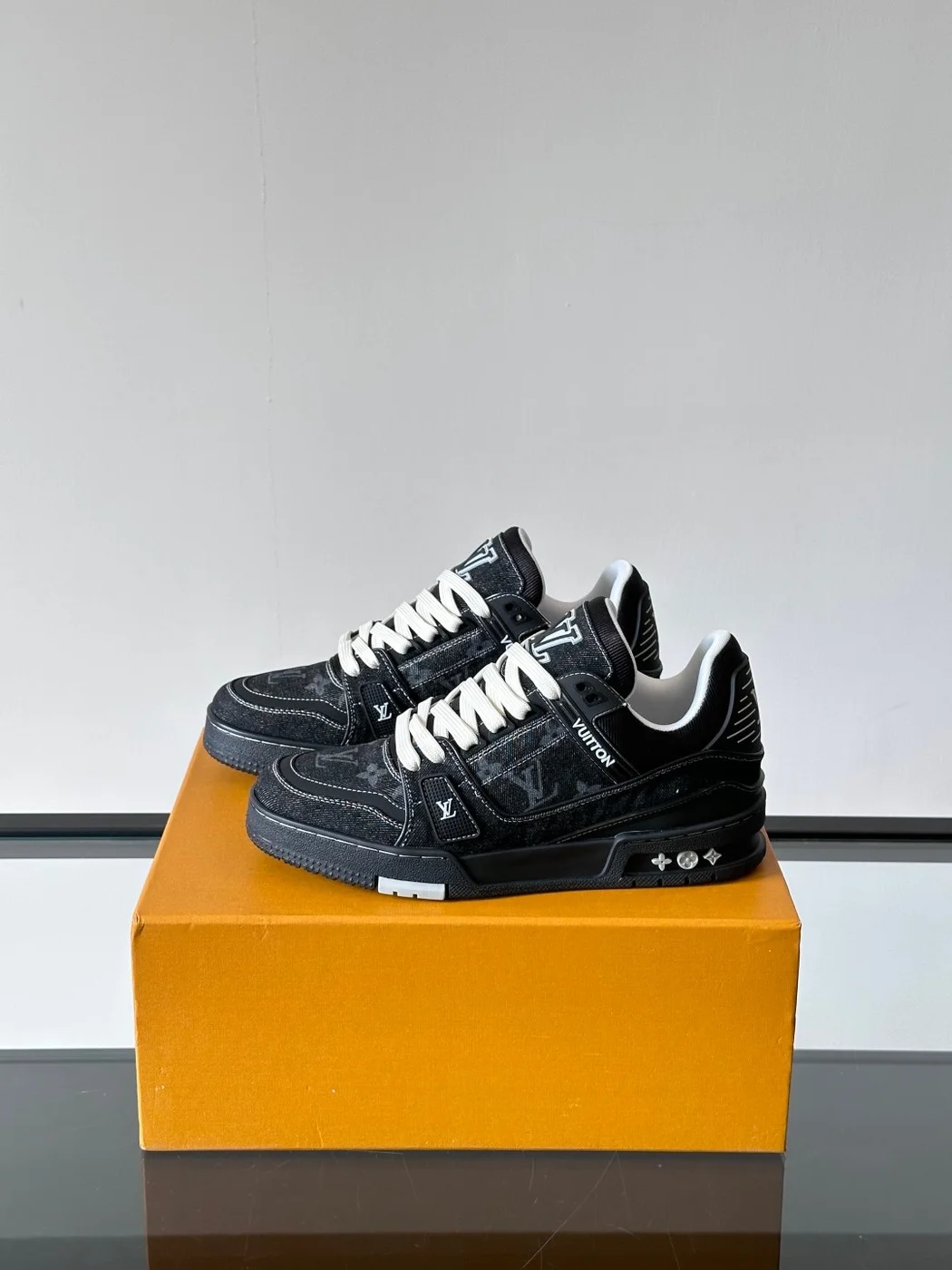 Louis Vuitton Men Black Suede Sneakers product view 3