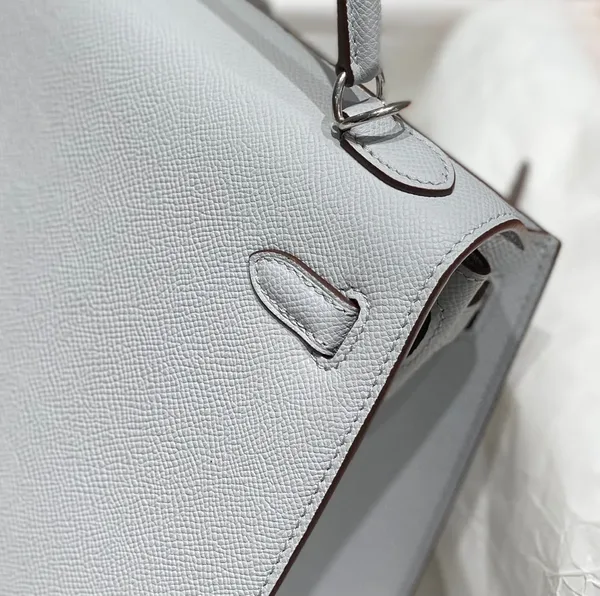Hermès 28 Sellier in Bleu Glacier Epsom leather Bag product view 7