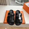 Hermès Women Black Leather Sandals product view 1