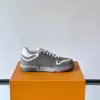 Louis Vuitton Men Grey White Leather Sneakers product view 6