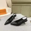 Louis Vuitton Women Black Leather Slingback Heels product view 3