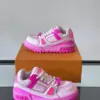 Louis Vuitton Men Pink Leather And Mesh Sneakers product view 4