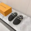 Louis Vuitton Women Black Felt Leather Trim Mules product view 1