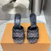 Louis Vuitton Women Black Leather Multicolor Logo Mules product view 1