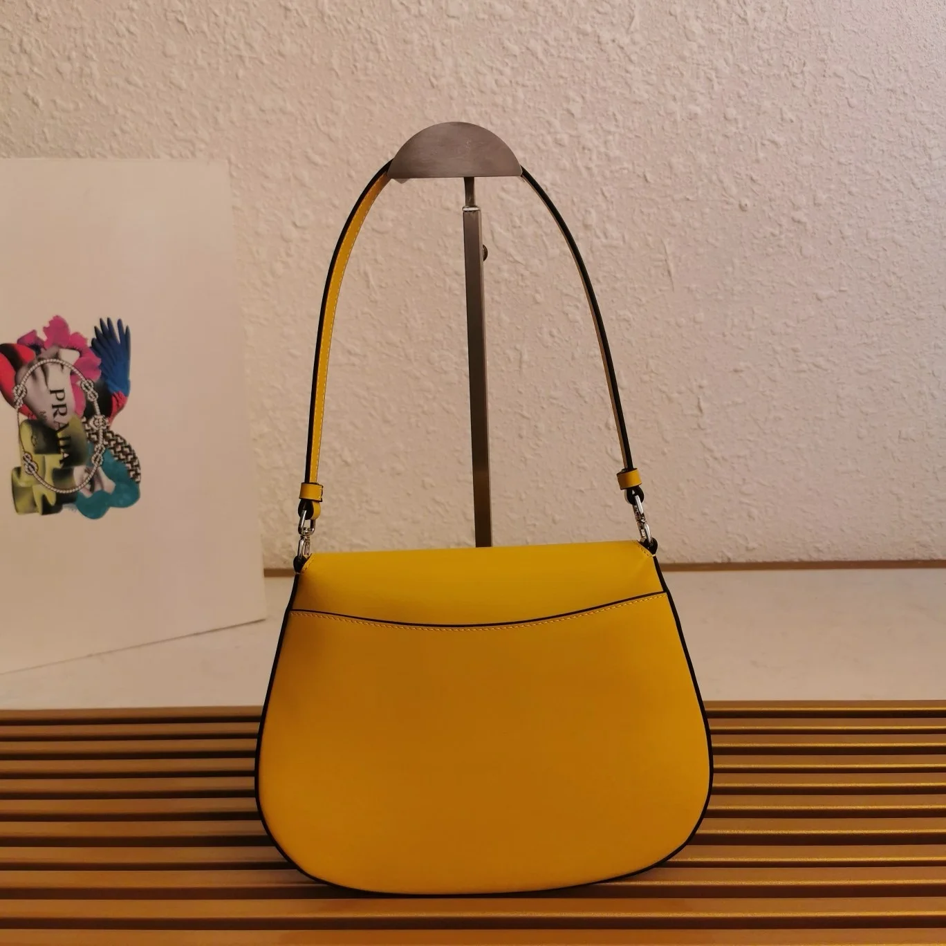 Prada Spazzolato Cleo Shoulder Bag In Yellow product view 7