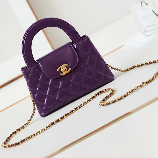 Chanel Kelly Mini 19 Bag In Indigo Purple Calfskin product photo