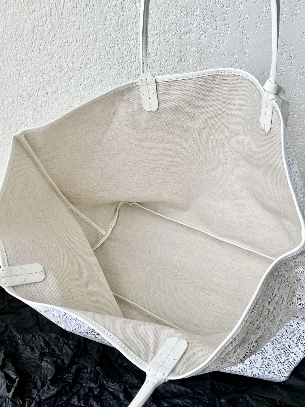 Goyard White Goyardine Canvas  Chevroches Calfskin Saint Louis PM Tote product view 5