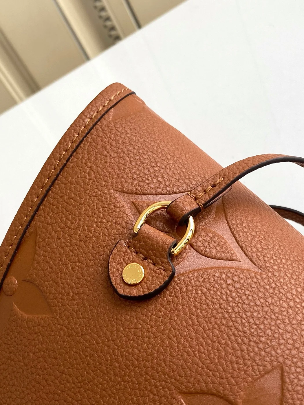 Louis Vuitton Neverfull MM 32 Brown Monogram Empreinte Leather Bag product view 4