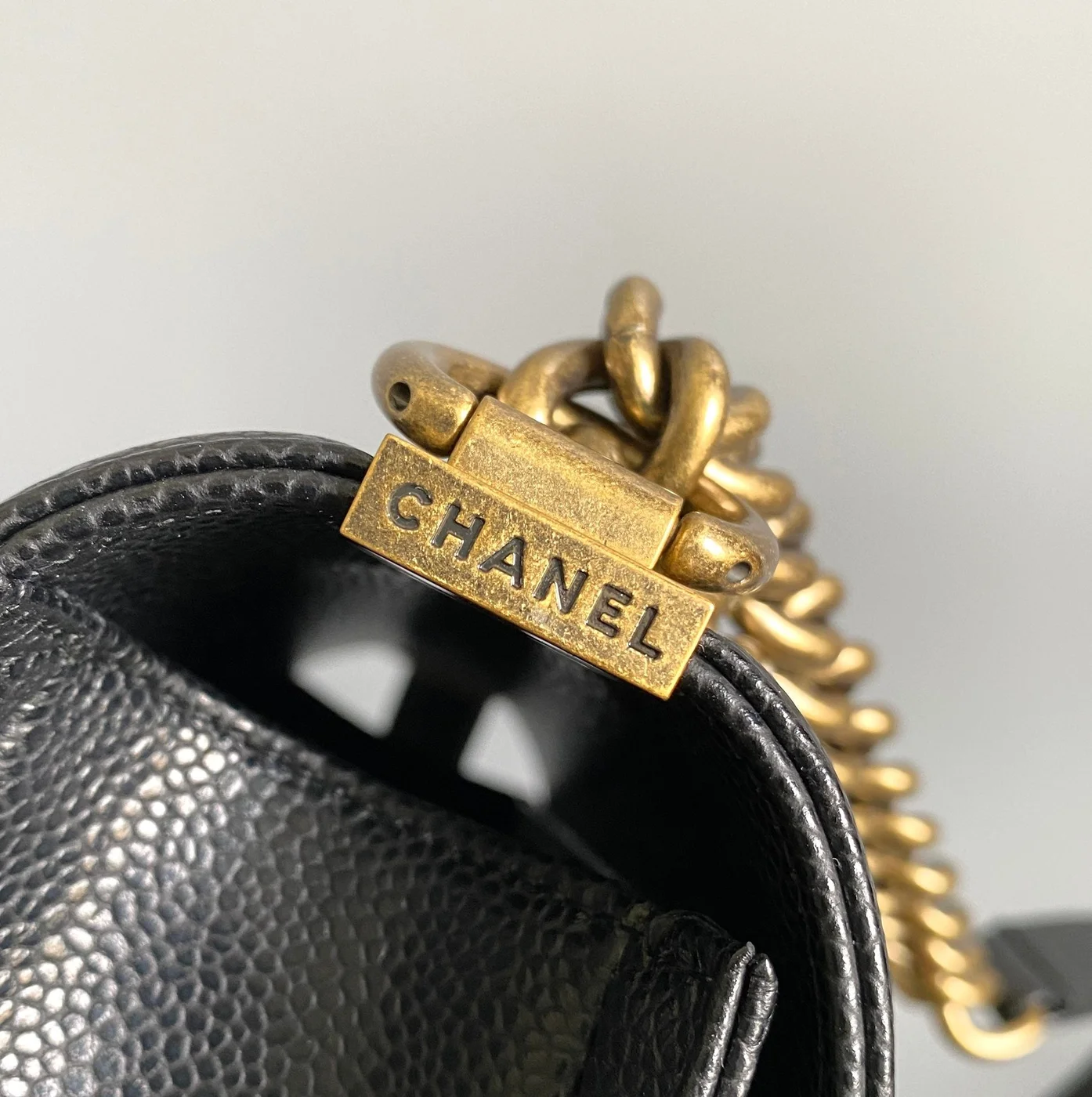 Chanel Small Boy Bag 20 In Black Lambskin Gold Hardware product view 7