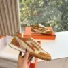 Hermès Women Brown Mesh Suede Sneakers product view 5