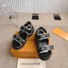 Louis Vuitton Women Black Synthetic Monogram Strap Sandals product view 3