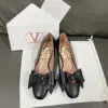 Valentino Women Black Leather Bow Detail Flats product view 1