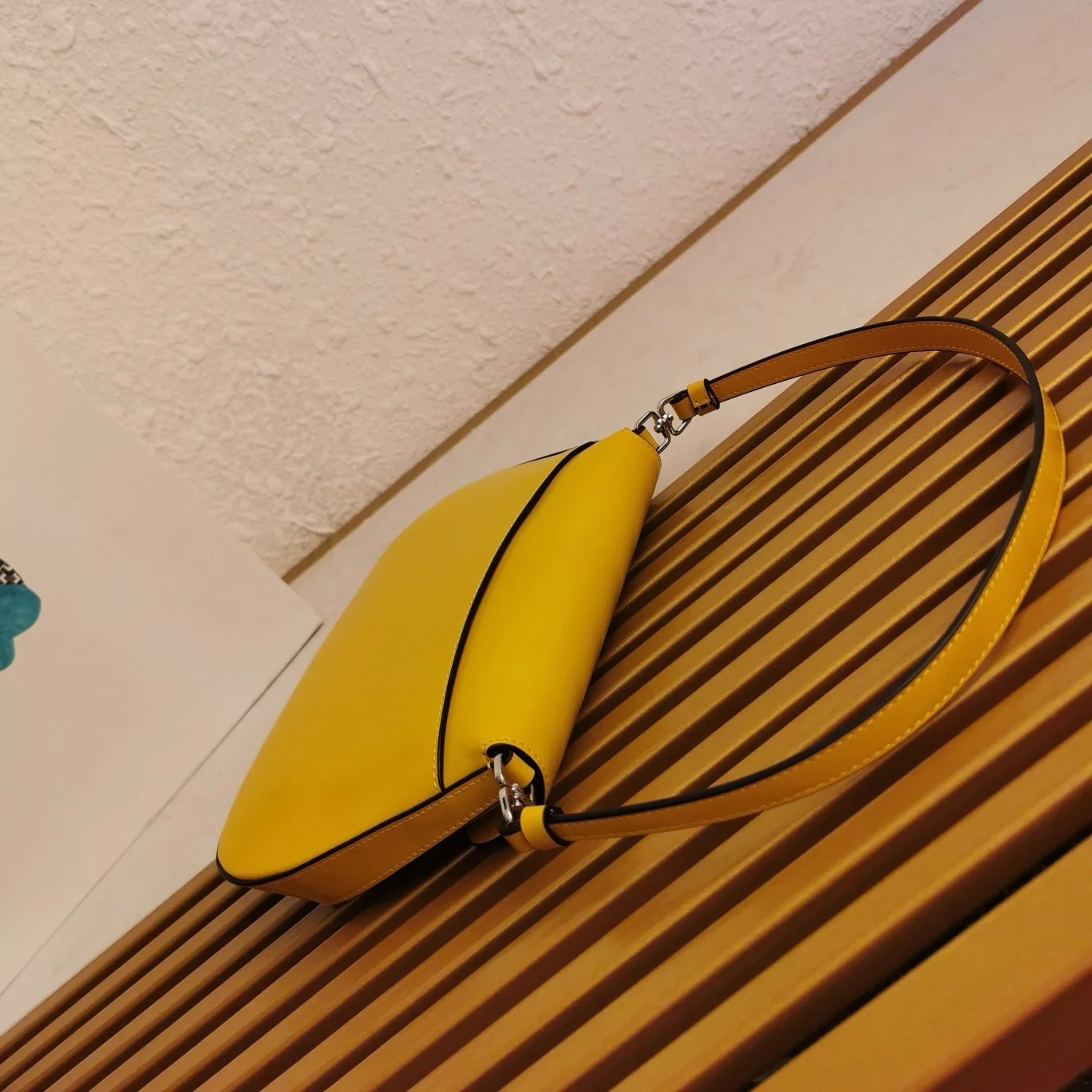 Prada Spazzolato Cleo Shoulder Bag In Yellow product view 3
