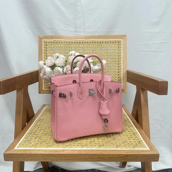 Hermès Birkin 25 cm Sakura Pink Lizard Leather Silver Hardware Bag product view 1