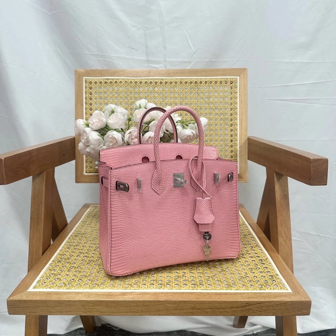 Hermès Birkin 25 cm Sakura Pink Lizard Leather Silver Hardware Bag product view 1