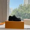 Louis Vuitton Women Black Leather Loafers — Wide-Strap Detail product view 2
