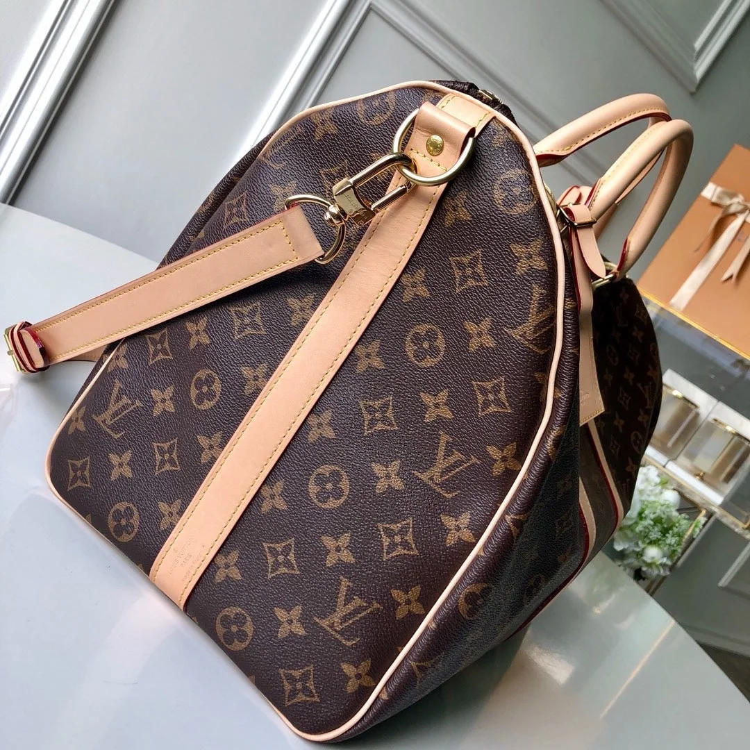 Louis Vuitton Monogram Canvas Keepall Bandoulière 55 Leather Duffle Bag product view 7