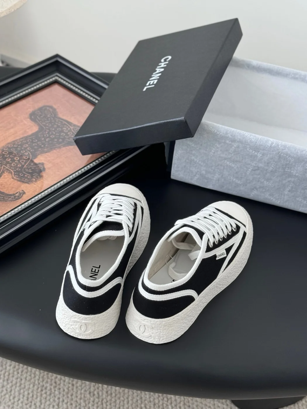 Chanel Women Black Canvas Casual Sneakers product view 5