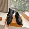 Louis Vuitton Women Black Patterned Leather Loafers product view 6