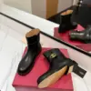Valentino Women Black Leather Ankle Boots product view 6