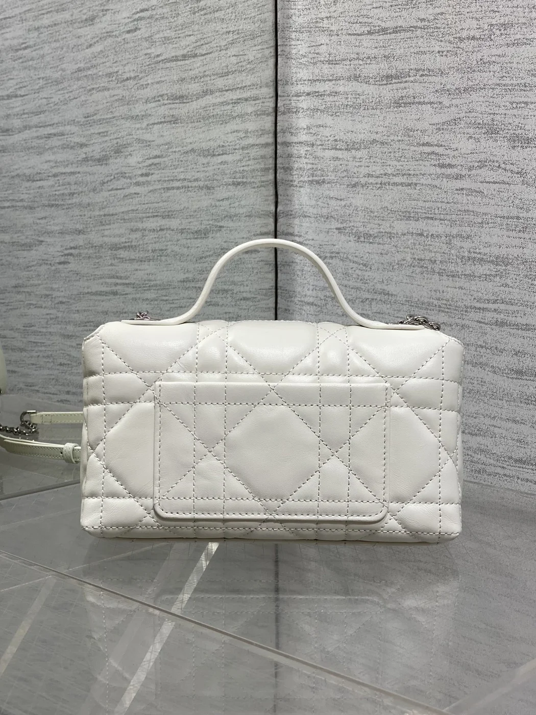 Dior My Dior Mini Bag in White Lambskin product view 3