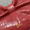 Dior Bow Bag Small Red Crocodile-Embossed product view 4