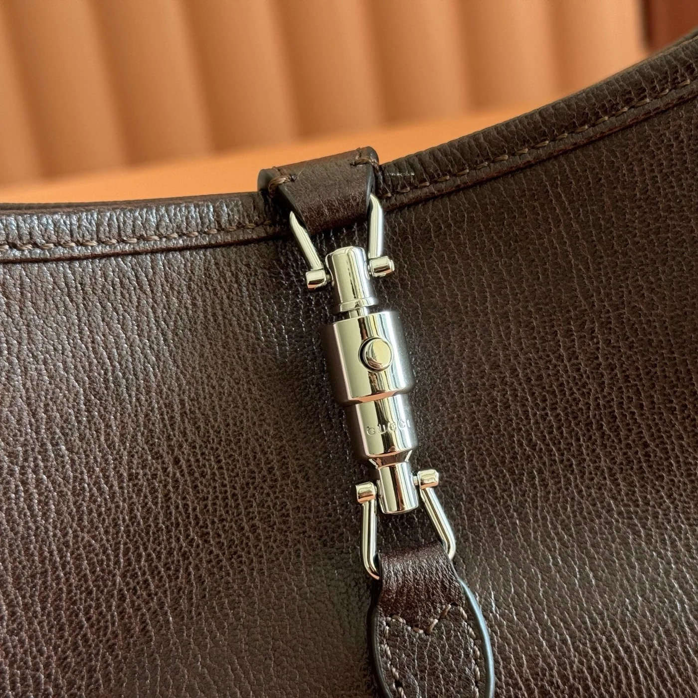 Gucci 26S Jackie Slim Shoulder Bag 27 In Dark Brown Calfskin product view 6