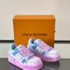 Louis Vuitton Men White and Blue Leather Sneakers product view 5