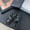 Chanel Women Black Leather Chain Detail Sandals product view 3