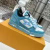 Louis Vuitton Women Blue White Leather Sneakers product view 6