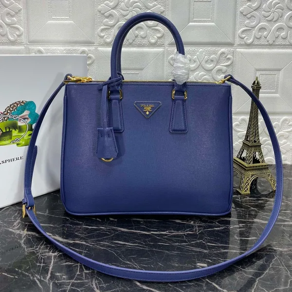 Prada Pra Galleria 32 Bag In Navy Blue Saffiano Leather product view 1