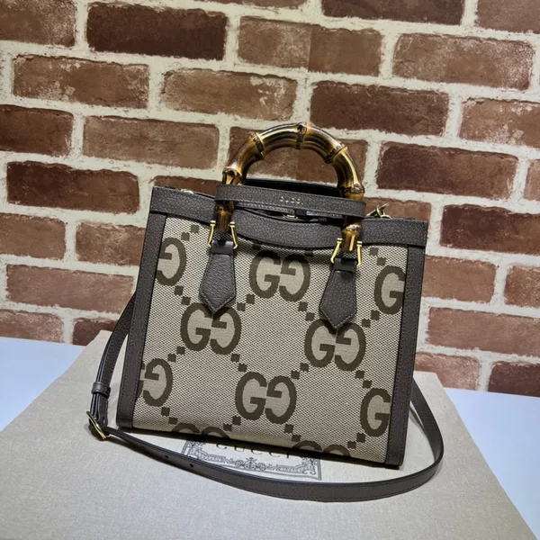 Gucci Diana Jumbo GG Tote Bag Small Camel/Ebony product view 3