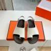 Hermès Women White Leather Wooden Sole Sandals product view 5