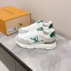 Louis Vuitton Women White Leather Green Accent Sneakers product view 5
