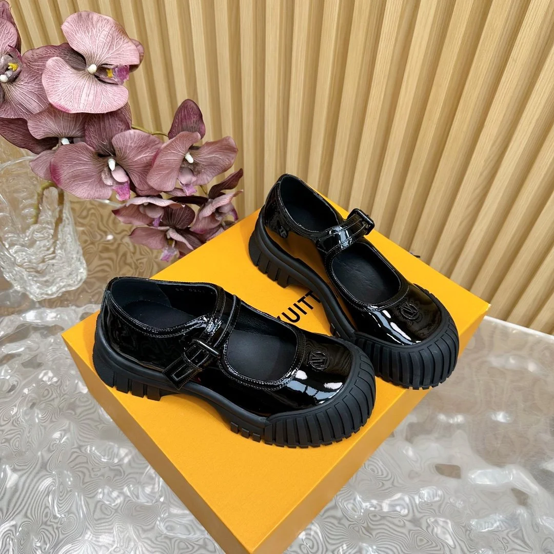 Louis Vuitton Women Black Patent Leather Mary Jane Loafers product view 4