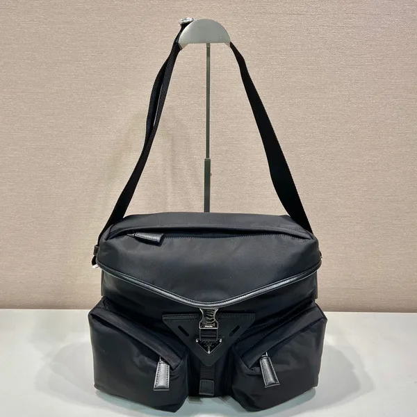 Prada Crossbody Bag 29 In Black Re-Nylon And Calfskin Trim product view 1
