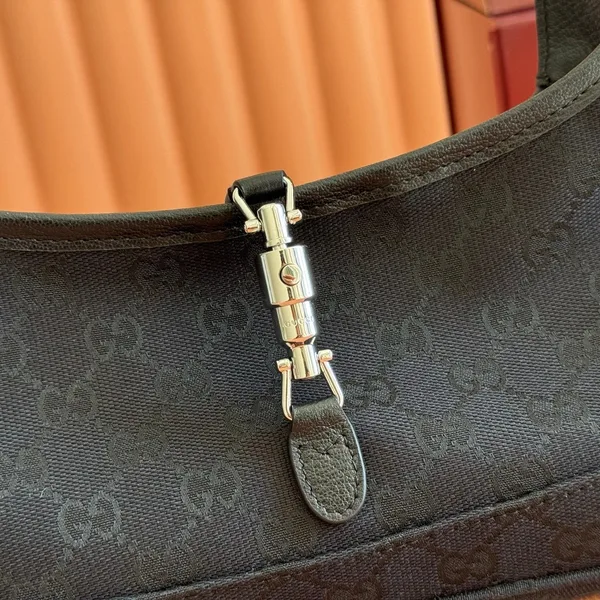 Gucci 26S Jackie Slim Shoulder Bag 27 In Black Canvas product view 4