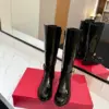 Valentino Women Black Patent Leather Tall Boots product view 4