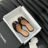 Chanel Women Black Mesh Logo Slide Sandals product view 1