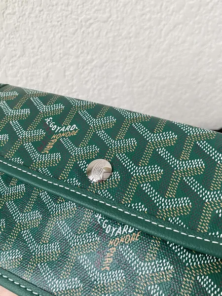 Goyard Green Goyardine Canvas  Chevroches Calfskin Saint Louis PM Tote product view 6