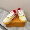 Louis Vuitton Women Yellow Leather Orange Accent Sneakers product view 6