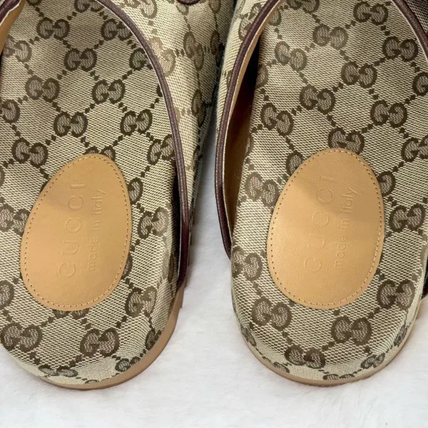 Gucci monogram canvas slide sandals product view 7