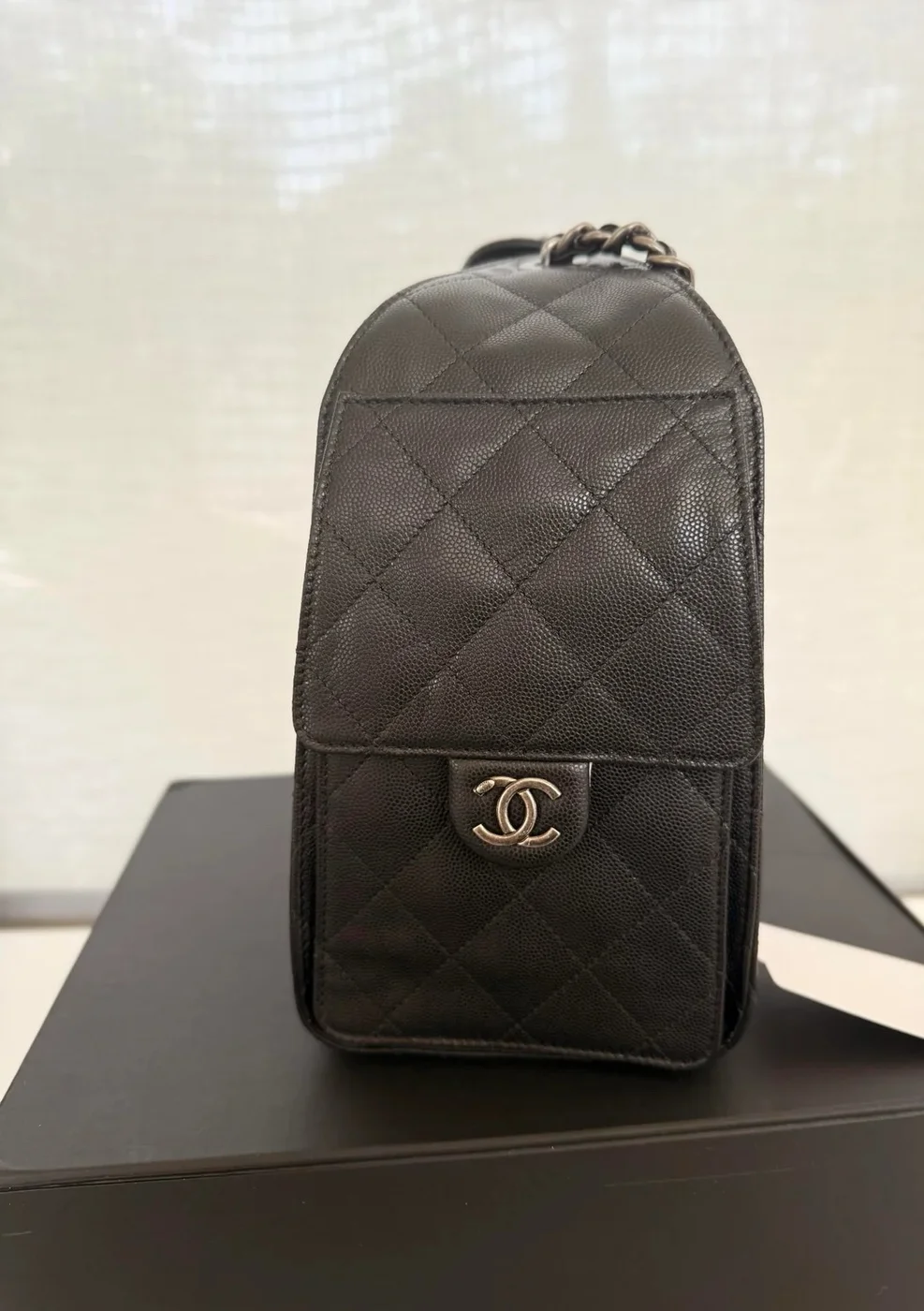 Chanel 25 Small Black Silver Hardware Bag product view 4