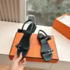 Hermès Women Black Leather Sandals product view 5