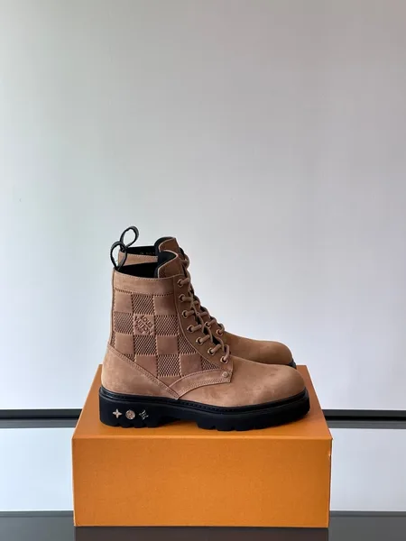 Louis Vuitton Men Beige Nubuck Leather Boots product view 1