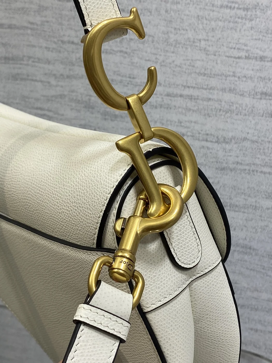 Dior Saddle Bag in White Gold Hardware product view 6
